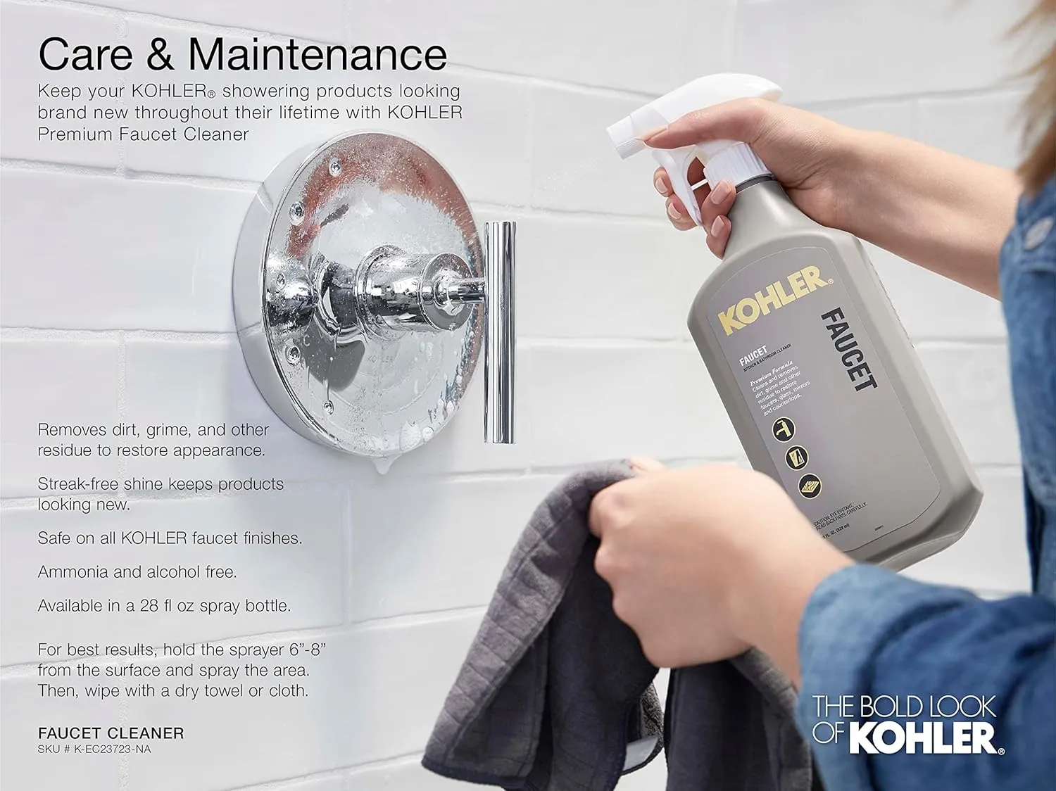 Kohler 22169-2BZ Forté 2.5 gpm multifunction showerhead with Katalyst air-induction technology