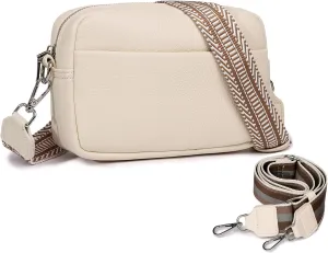 Kseymeir Small Shoulder Crossbody Bag for Women Vegan Leather Handbag Purse Triple Zip Wallet Purse Trendy Bag