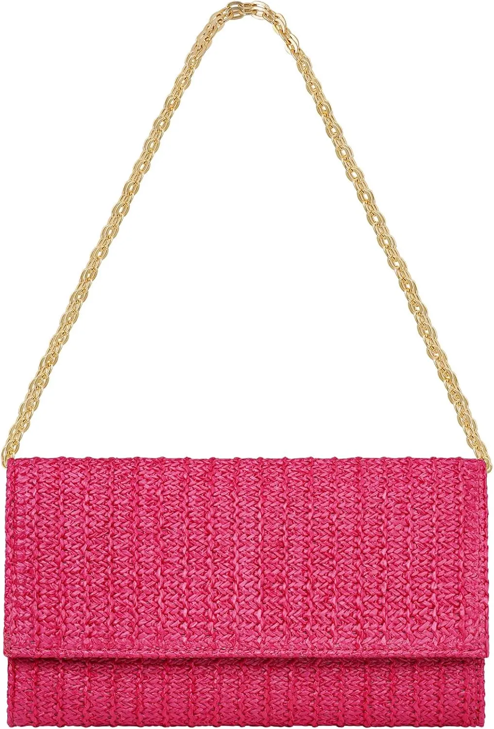 Kseymeir Straw Clutch Purse Shoulder Crossbody Bag Envelope Purse Raffia Handbag for Summer Beach Travel Trendy