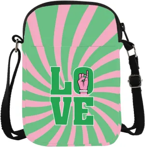 KUIYAI Sorority Sisters Crossbody Bag Pink And Green Gift Green Sorority Paraphernalia
