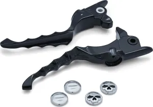 Kuryakyn 1983 Motorcycle Handlebar Accessory: Zombie Clutch and Brake Trigger Levers for 2017-19 Harley-Davidson Touring Motorcycles, Gloss Black, 1 Pair