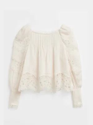 Lace-trimmed blouse