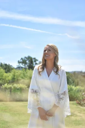 Lace Trimmed Bridal Robe from my Paris Inspirations Collection - Floral Scalloped Long Lace Cuffs