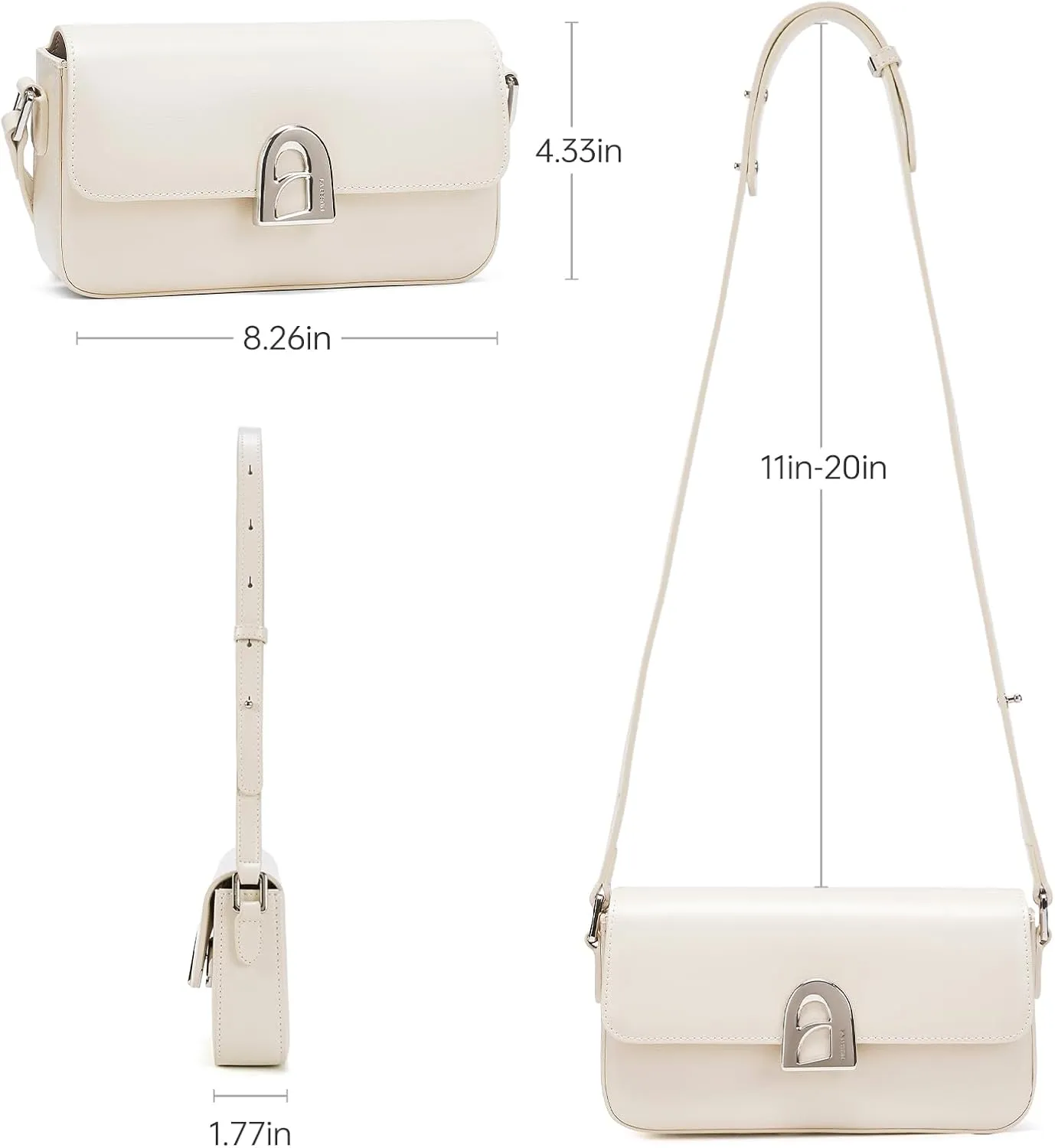 LA'FESTIN Small Purse Leather Handbags For Women: Black Shoulder Bags Crossbody Bag