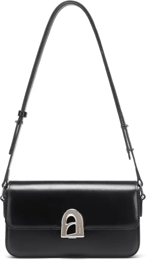 LA'FESTIN Small Purse Leather Handbags For Women: Black Shoulder Bags Crossbody Bag