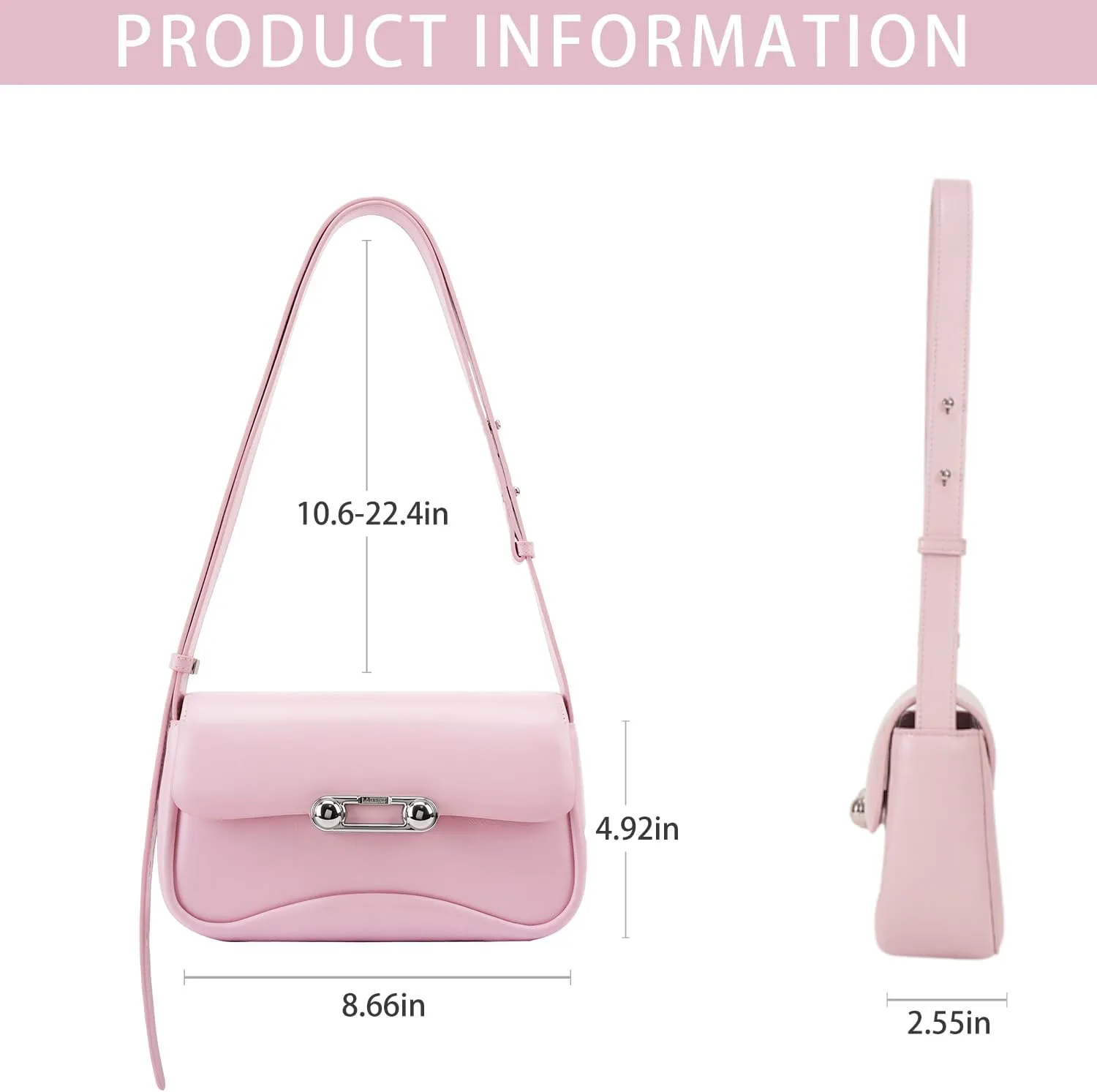 LAFESTIN Spilt Leather Shoulder Bag for Women with Adjustable Strap, Spacious Hobo Women's Crossbody Handbags Purses