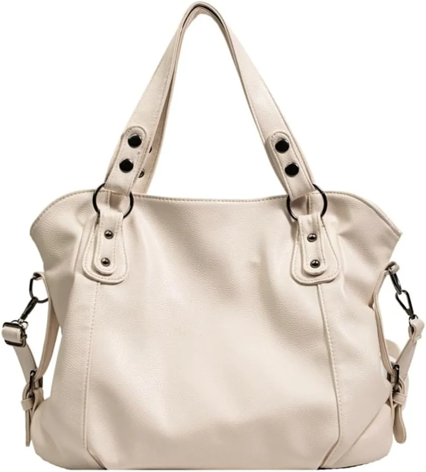 Large Leather Tote Bags for Women Casual Shoulder Bag Crossbody Bag Satchel on Trend Purses for Work Travel 2024