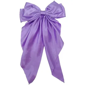Large Ribbon Bow Hair Clip for Women Silky Satin Bowknot Handmade Girls Hairpins Barrettes (Purple)