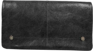 Latico Women’s Terry Leather Wallet Handcrafted Lady Clutch - Bills, IDs, Card Holder & Organizer; Classic Purse Features Dual Magnetic Front Closure, Top Zipper Compartment & Back Finger Loop - Black