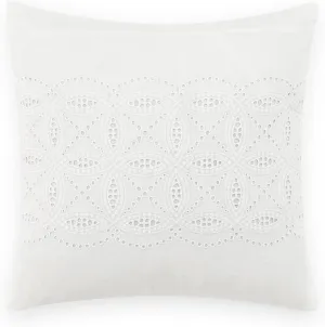 Laura Ashley Collection Perfect Decorative Throw Pillow, Premium Designer Quality, Decorative Pillow for Bedroom Living Room and Home Décor, 16" x 16", Annabella White