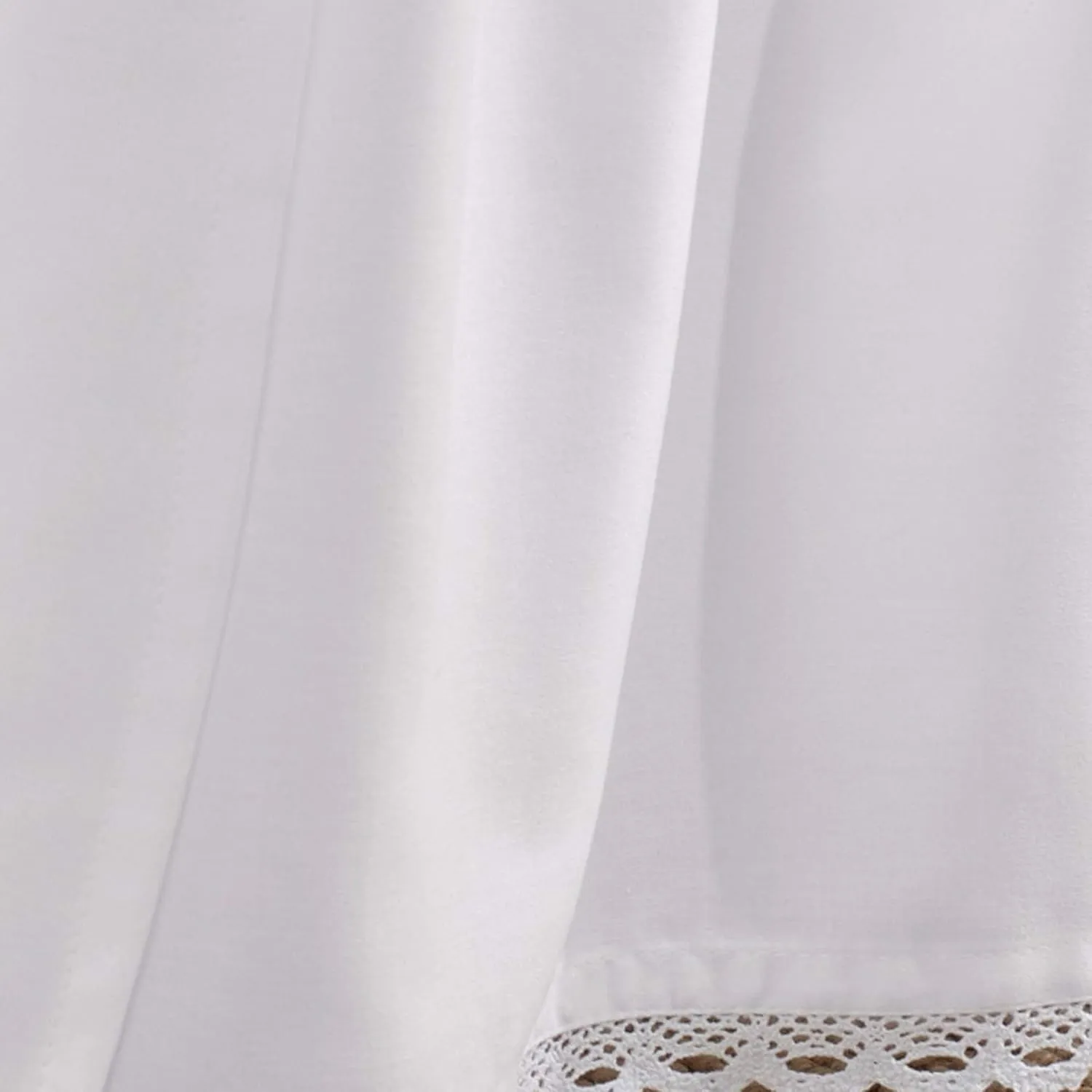 Laura Ashley Home - Queen Bedskirt, Luxury Bedroom Decor, Wrinkle & Fade Resistant (Crochet Ruffle White, Queen)