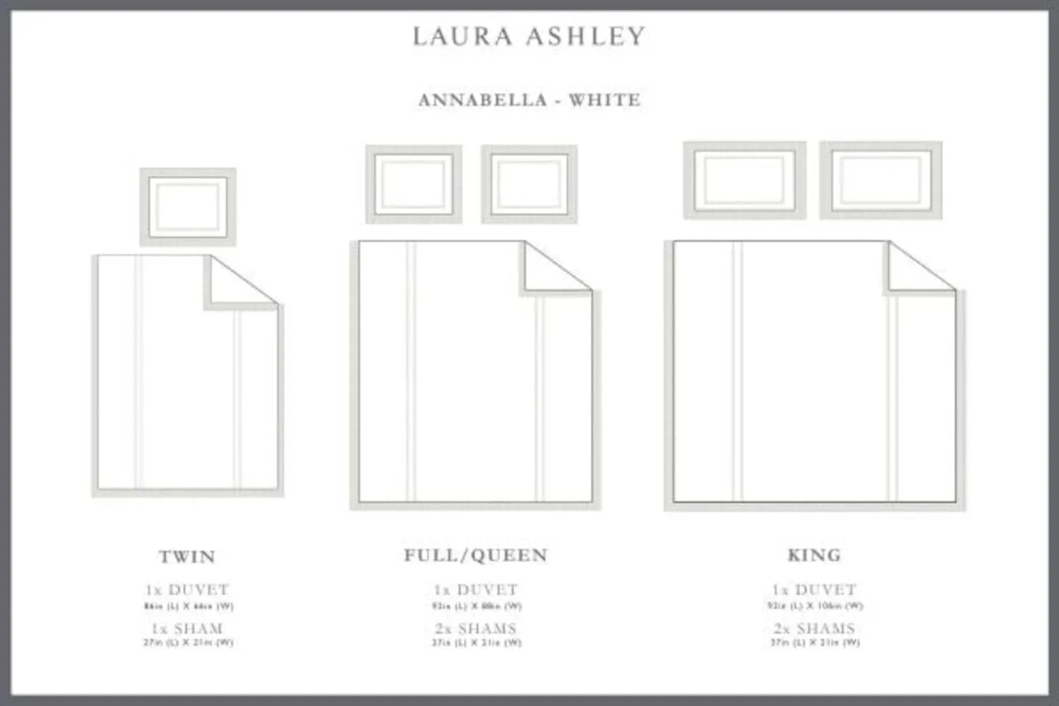 Laura Ashley - Queen Duvet Cover Set, Reversible Cotton Bedding with Matching Shams, Lightweight Home Decor for All Seasons (Annabella White, Queen)