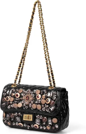 Leather Crossbody Bags for Women, Crossbody black purse with Handbag Shoulder Bag