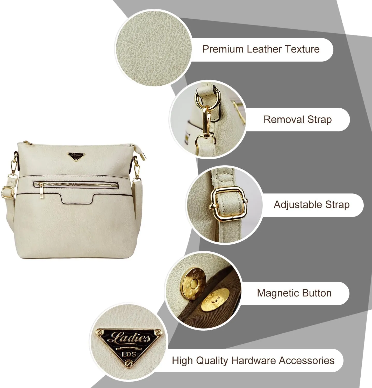 Leather Crossbody Bags for Women Medium Size, Trendy Soft Cross Body Bag for Woman 2024, Women's Crossbody Purses Travel