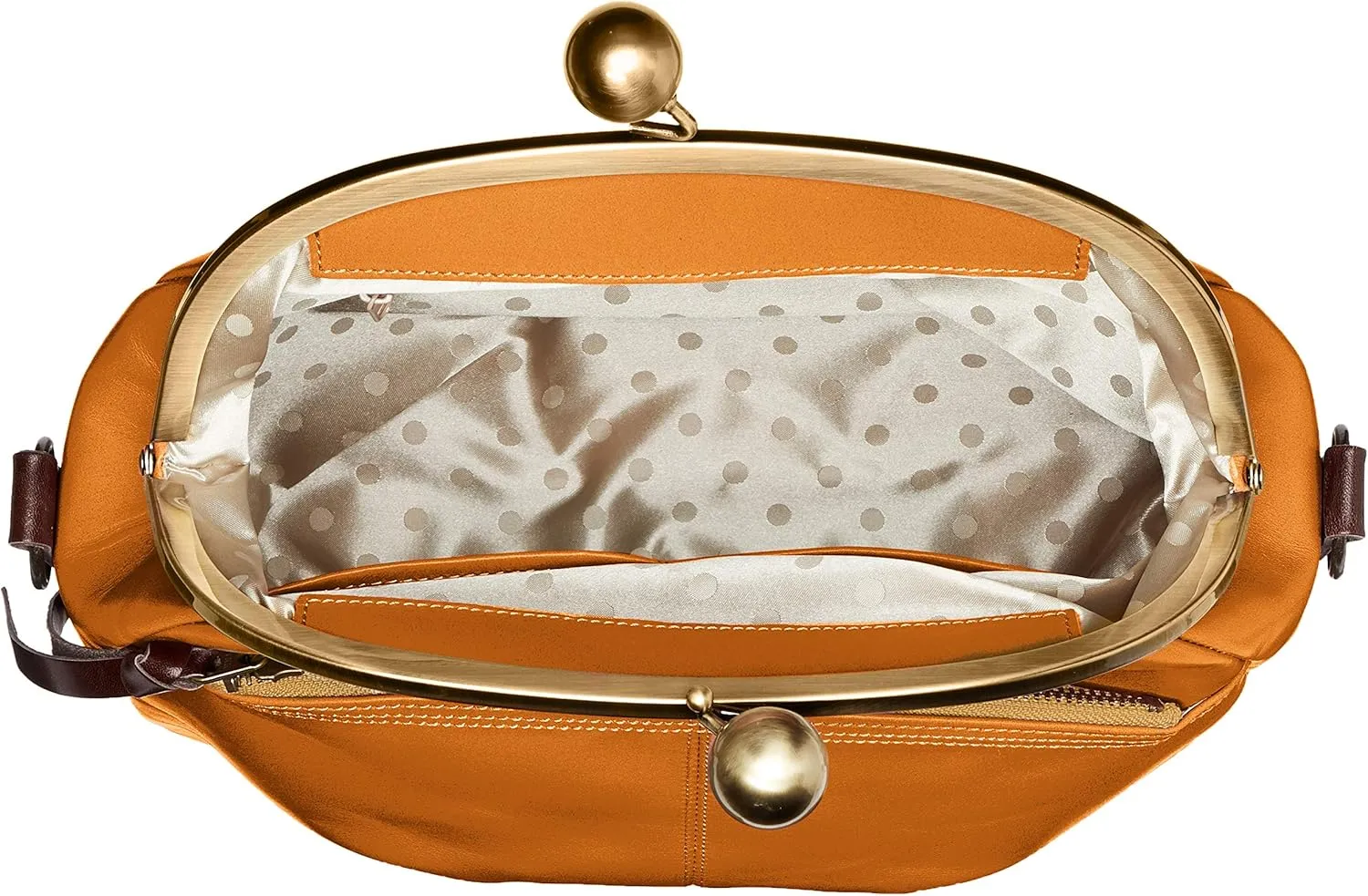 Leather Shoulder Bag with Clasp