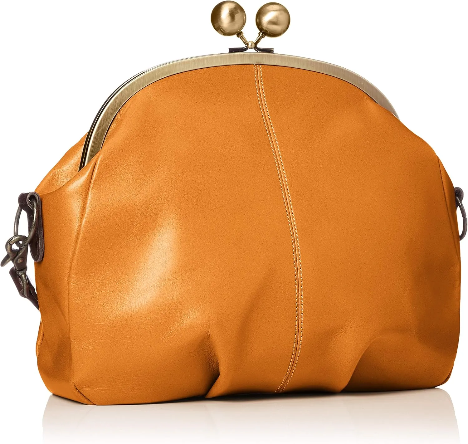 Leather Shoulder Bag with Clasp