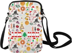 LEVLO Lebanon Crossbody Bag Lebanon Travel Souvenir Gift The Republic of Lebanon Trip Shoulder Bag Lebanon Vacation Merch