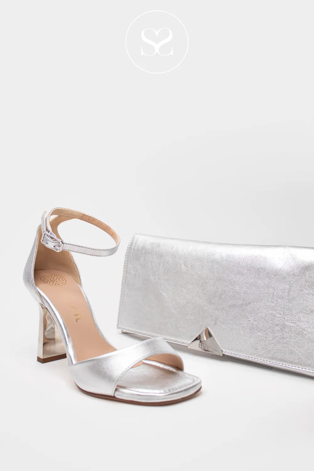 LODI L-1610/l1501/1816 SILVER LEATHER ENVELOPE CLUTCH BAG