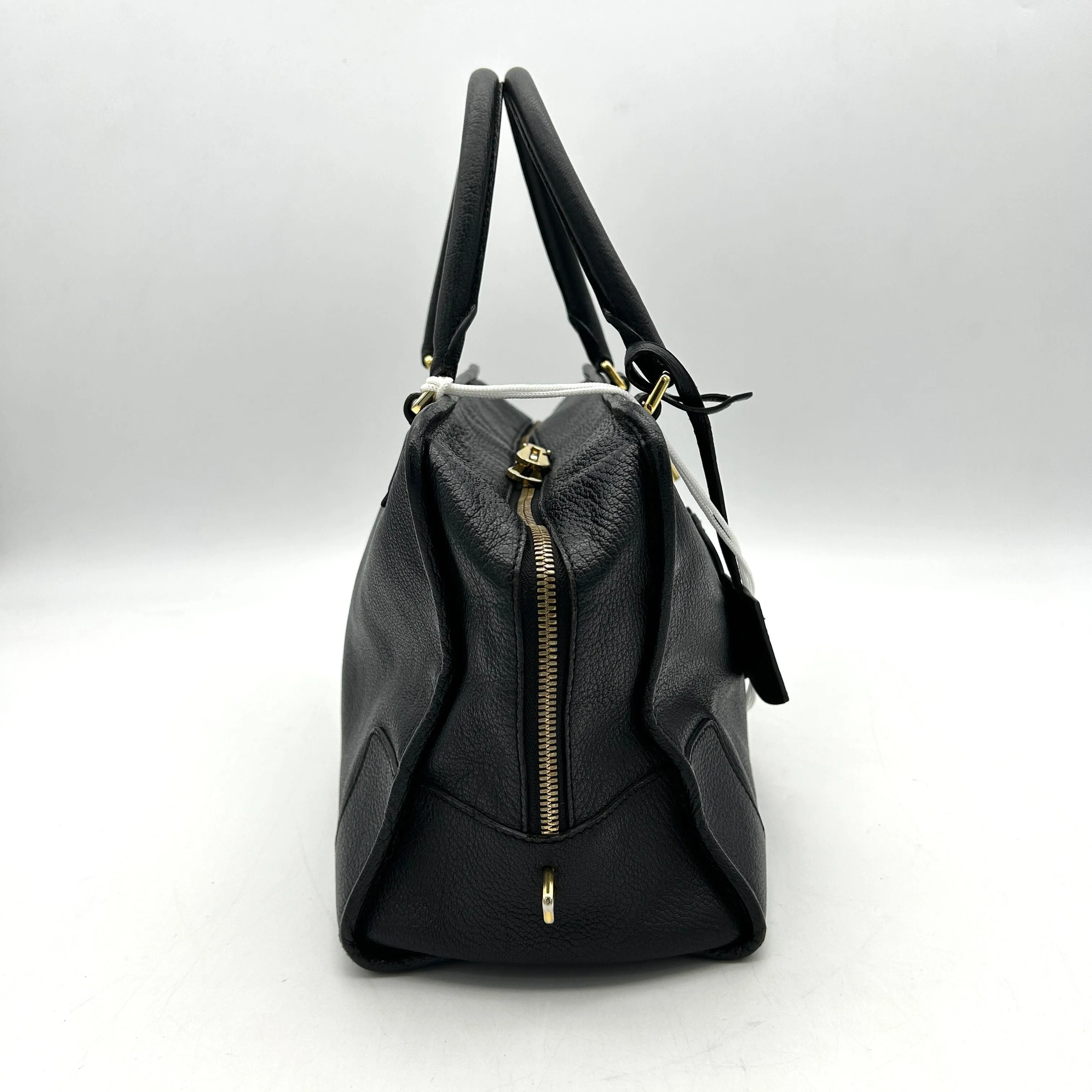 LOEWE Anagram Logo Amazona 36 Leather Genuine Handbag Mini Boston Bag Black LA3420