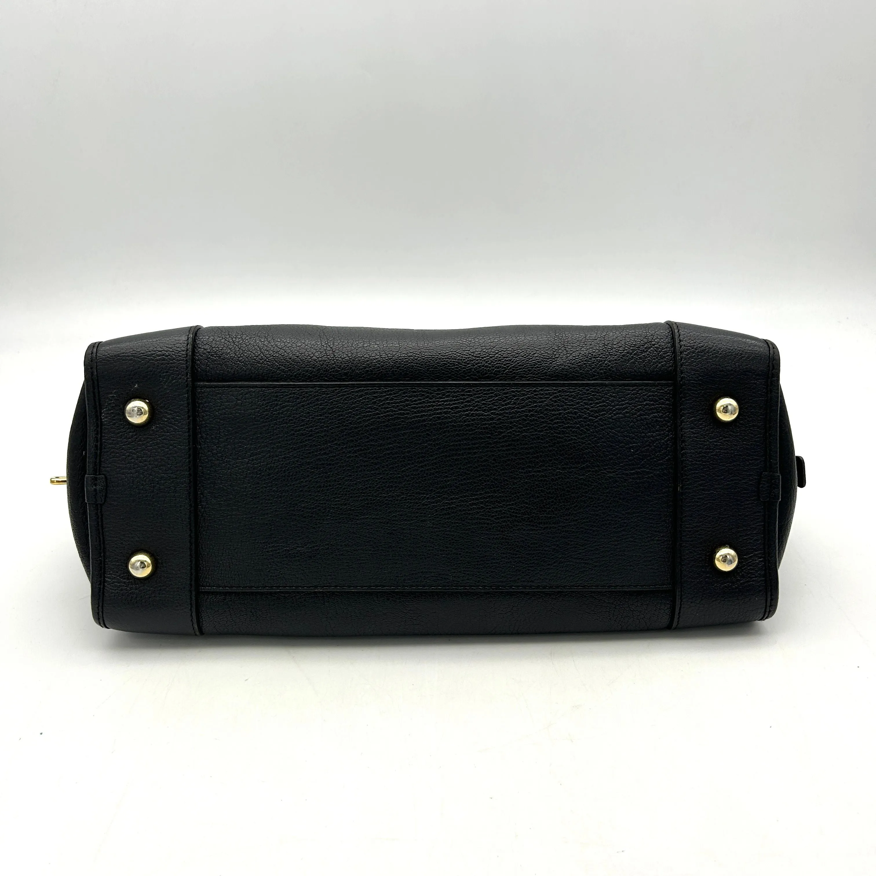 LOEWE Anagram Logo Amazona 36 Leather Genuine Handbag Mini Boston Bag Black LA3420