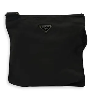 Logo Crossbody Bag Black in Nylon, Silver hardware