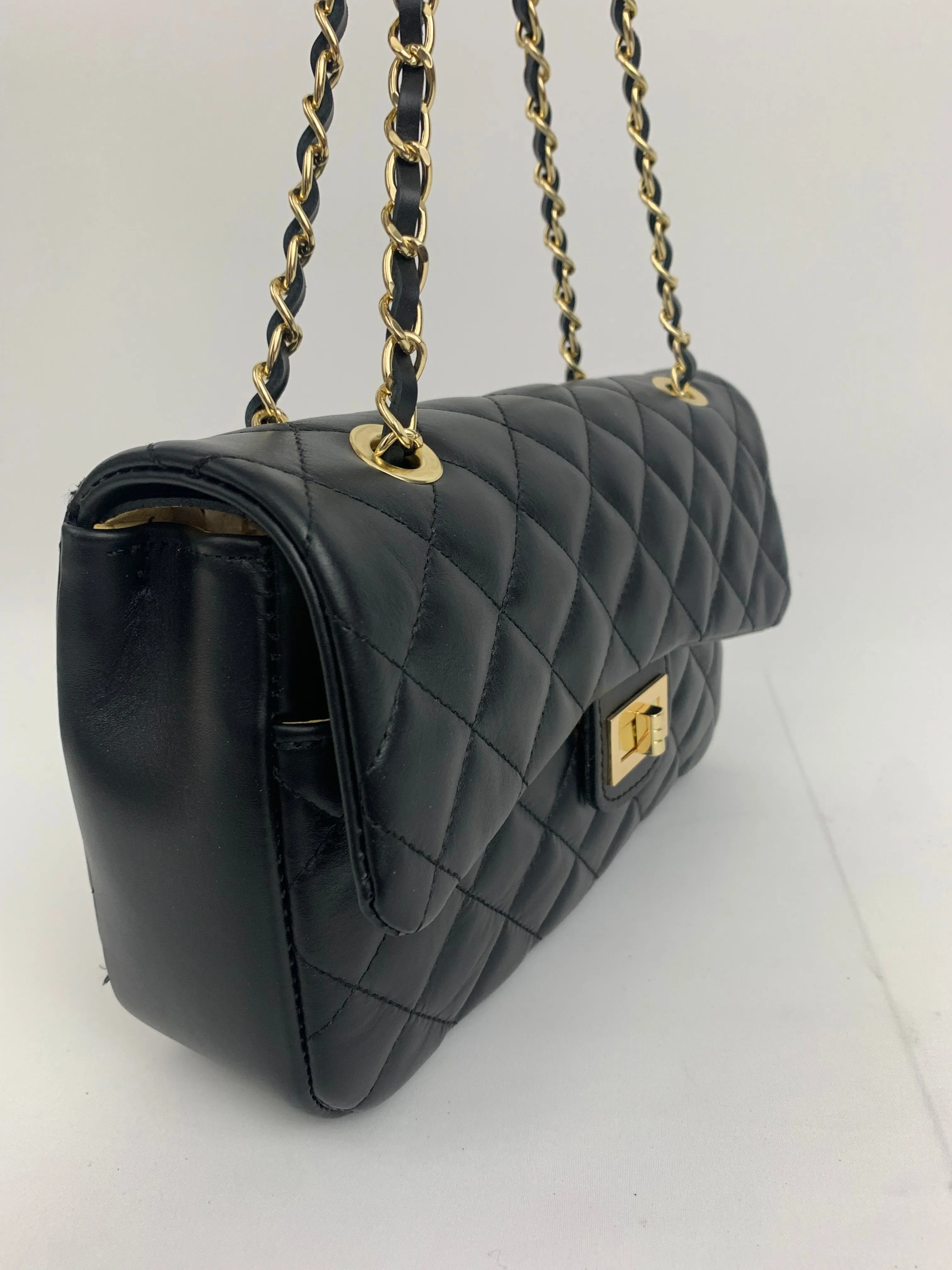 LONDON - Genuine leather shoulder chain strap bag