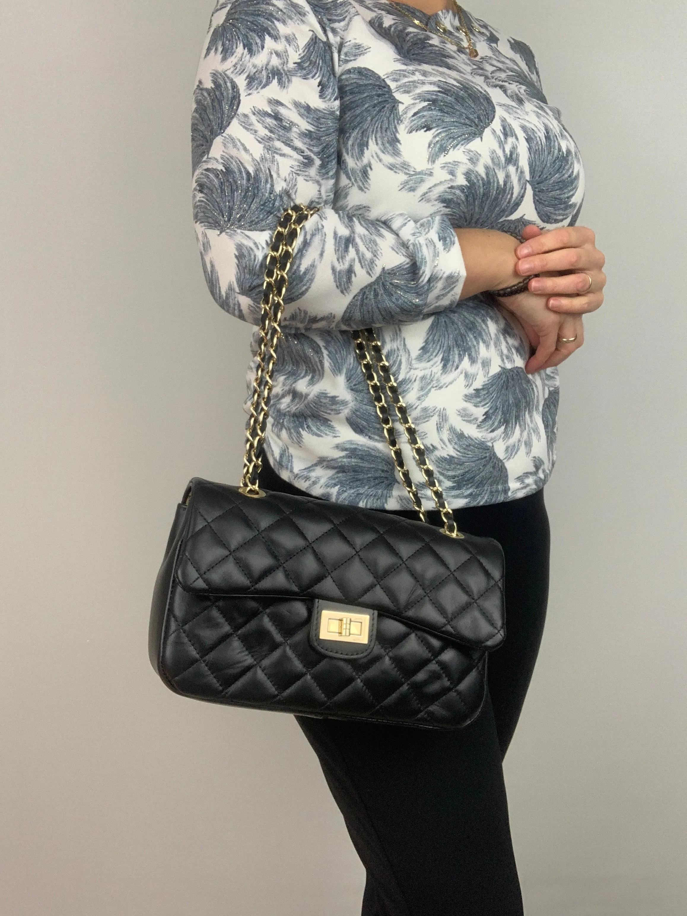 LONDON - Genuine leather shoulder chain strap bag