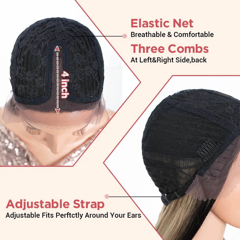 Long Straight Blonde Wigs for Women 30 Inch Synthetic Lace Front Wig for Black Women Heat Resistant Long Hair Wigs Natural Looking