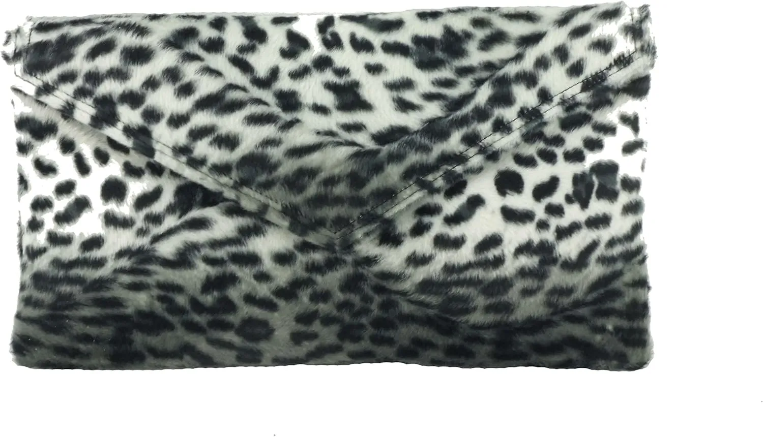 LONI Womens Neat Envelope Animal Print Faux Fur Clutch Bag/Shoulder Bag