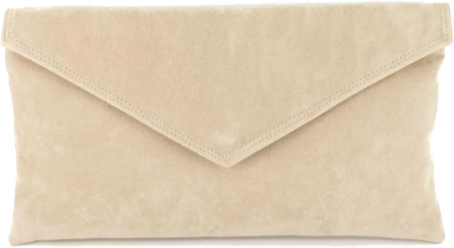 LONI Womens Neat Envelope Faux Suede Clutch Bag/Shoulder Bag