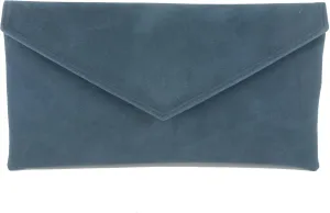 LONI Womens Neat Envelope Faux Suede Clutch Bag/Shoulder Bag
