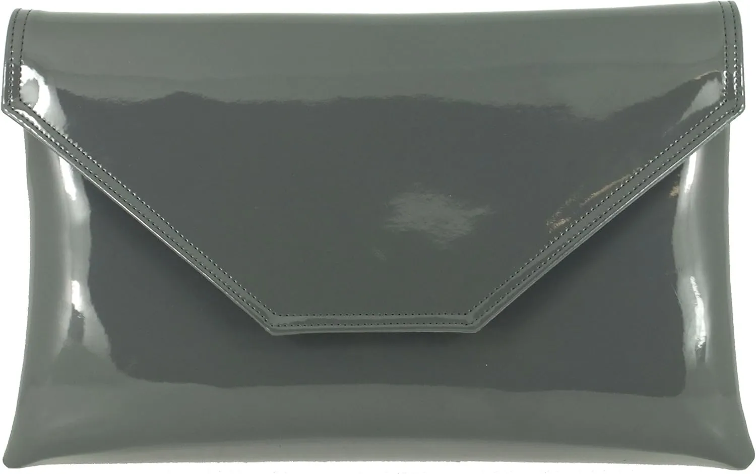 LONI Womens Stylish Large Envelope Patent Clutch Bag/Shoulder Bag Wedding Party Prom Bag