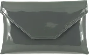 LONI Womens Stylish Large Envelope Patent Clutch Bag/Shoulder Bag Wedding Party Prom Bag