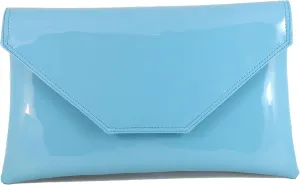 LONI Womens Stylish Large Envelope Patent Clutch Bag/Shoulder Bag Wedding Party Prom Bag