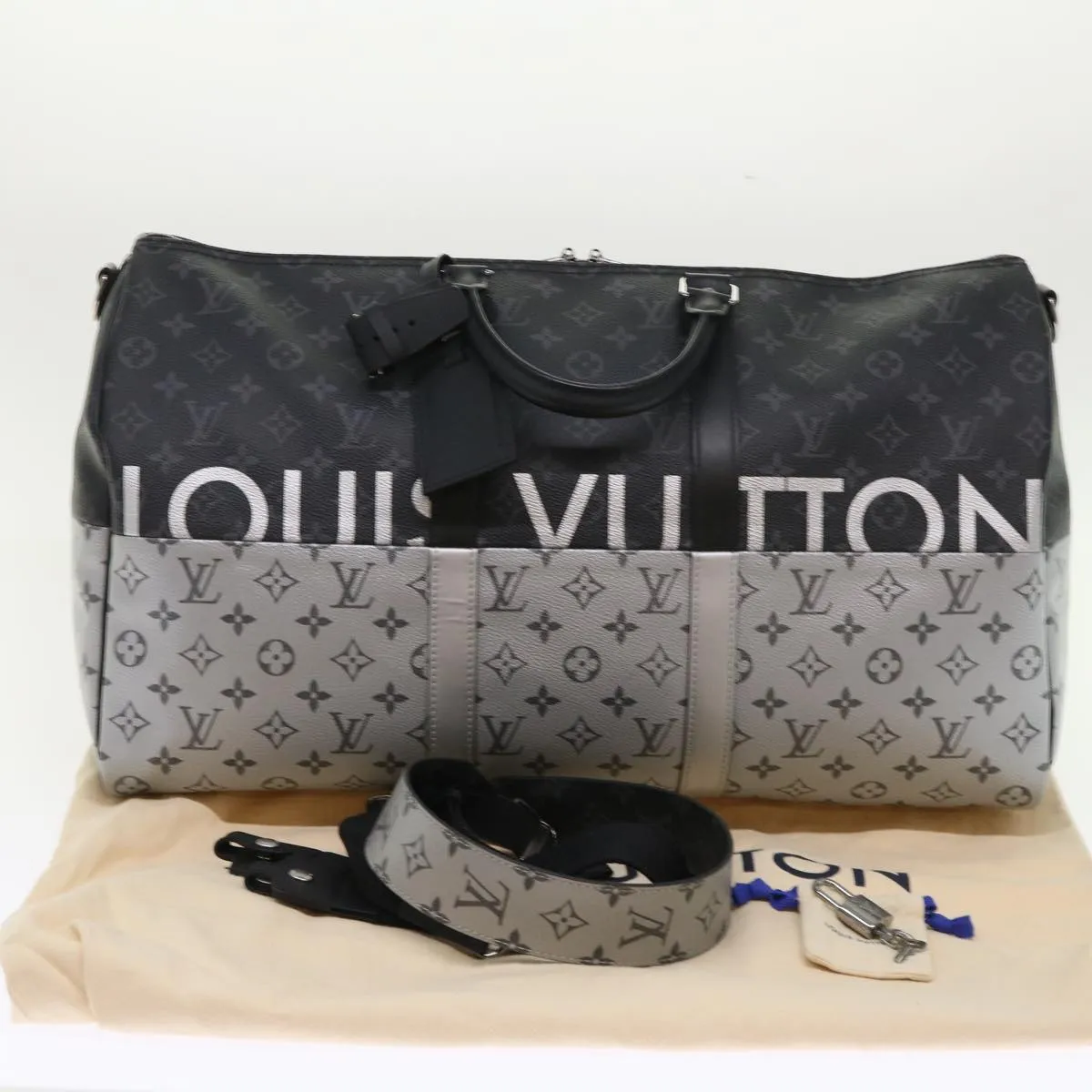 LOUIS VUITTON Eclipse Split Keepall Bandouliere 50 Boston Bag M43817 46325S