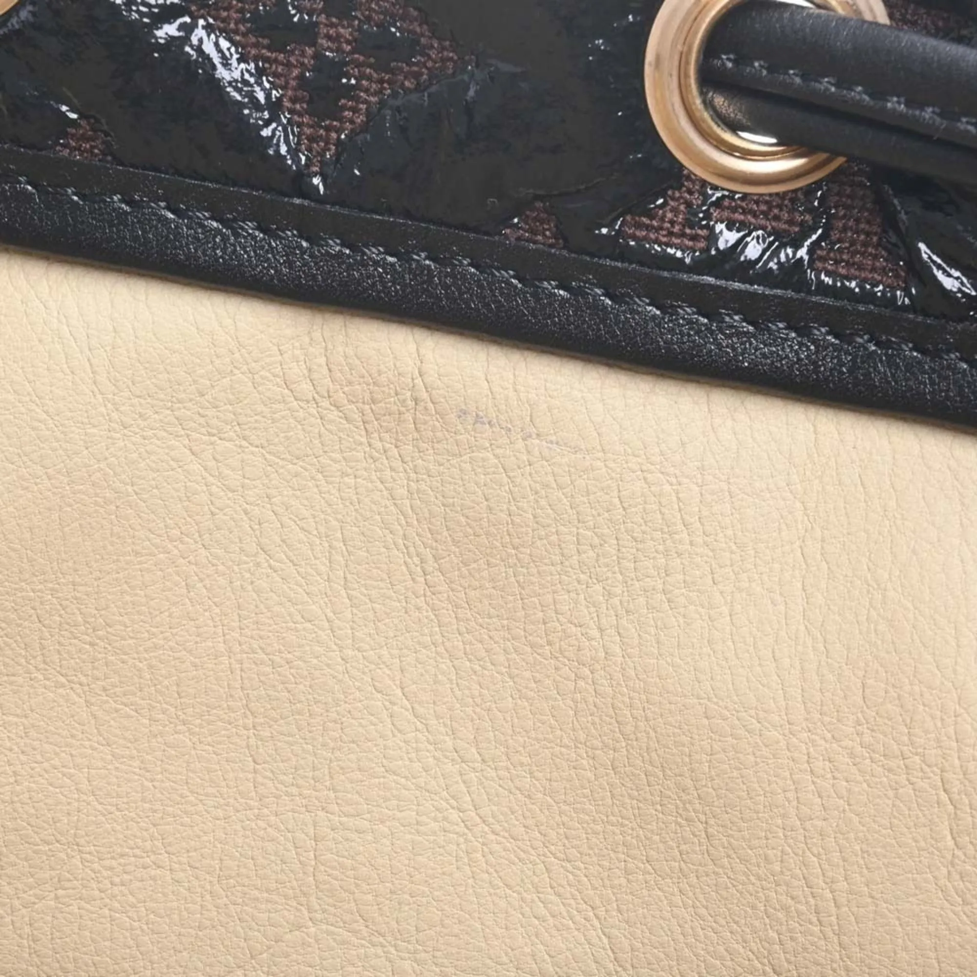 LOUIS VUITTON Monogram Envinil Squeech Shoulder Bag M95259 Black/Brown Women's