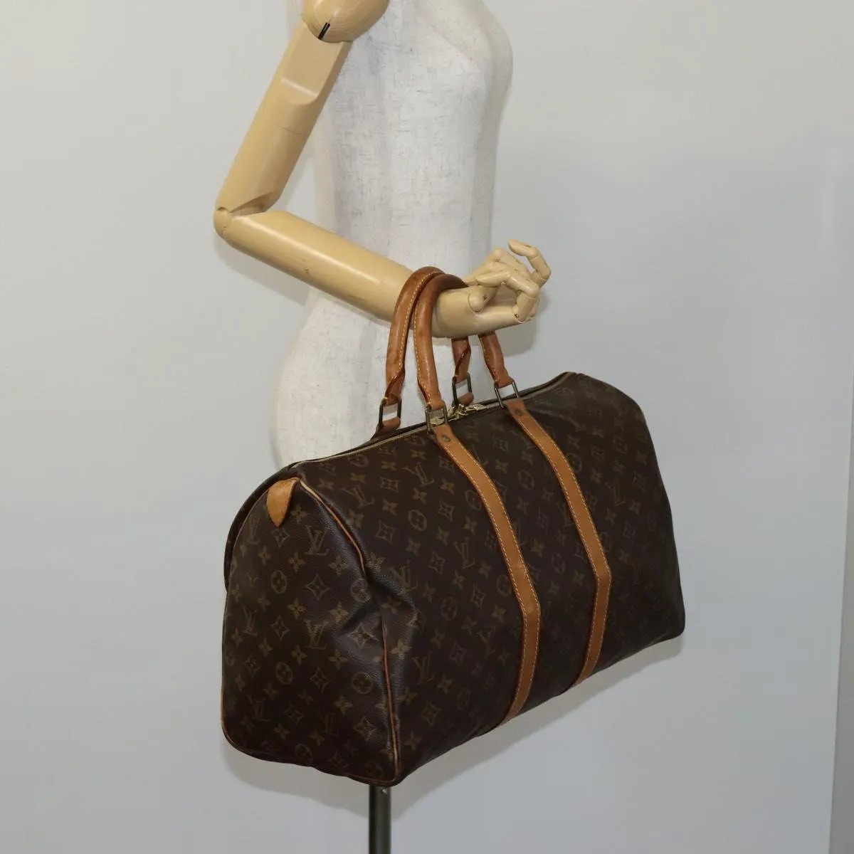 LOUIS VUITTON Monogram Keepall 45 Boston Bag M41428 LV Auth BD992