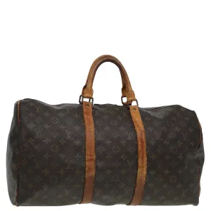 LOUIS VUITTON Monogram Keepall 50 Boston Bag M41426 LV 85406