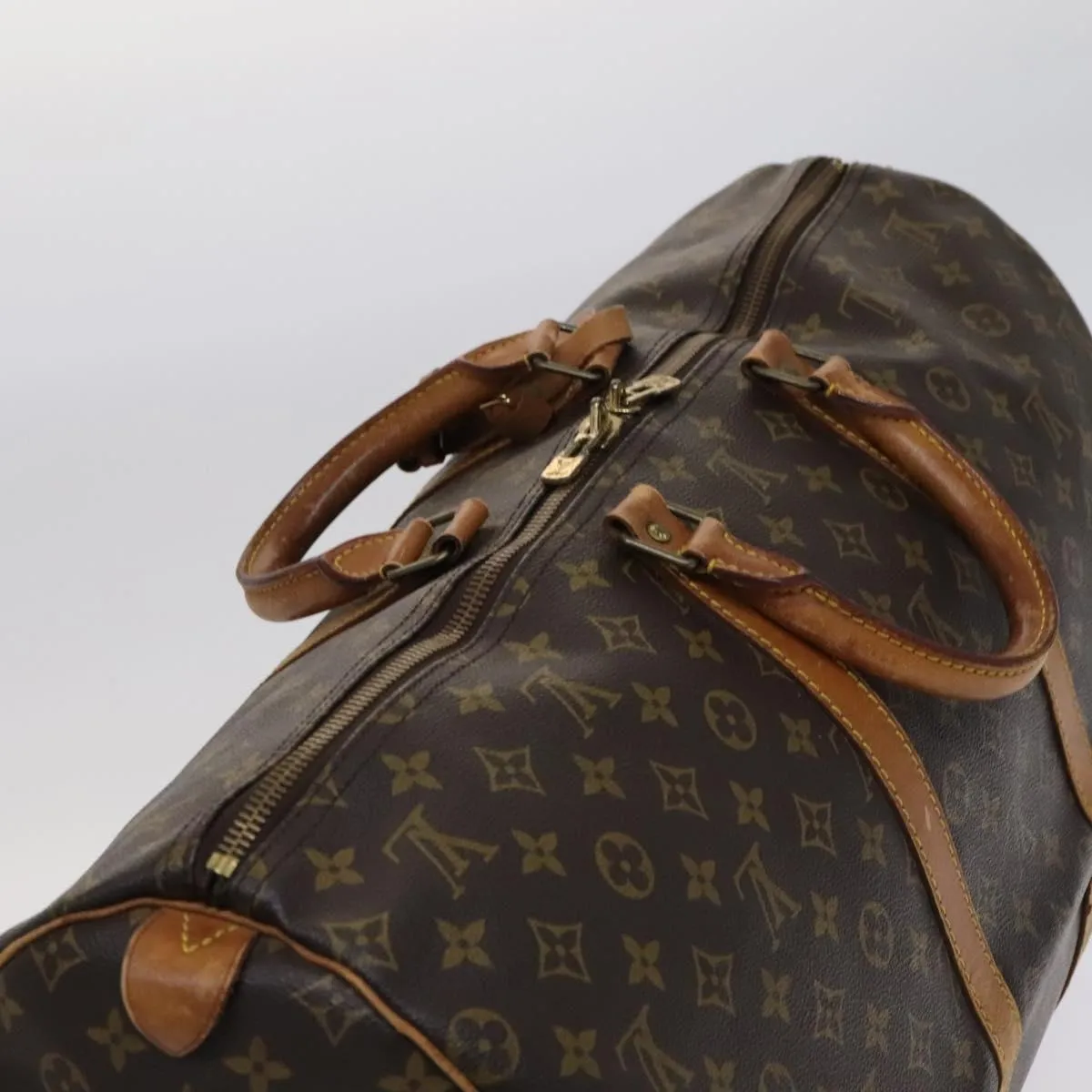 LOUIS VUITTON Monogram Keepall 55 Boston Bag M41424 LV Auth 113019