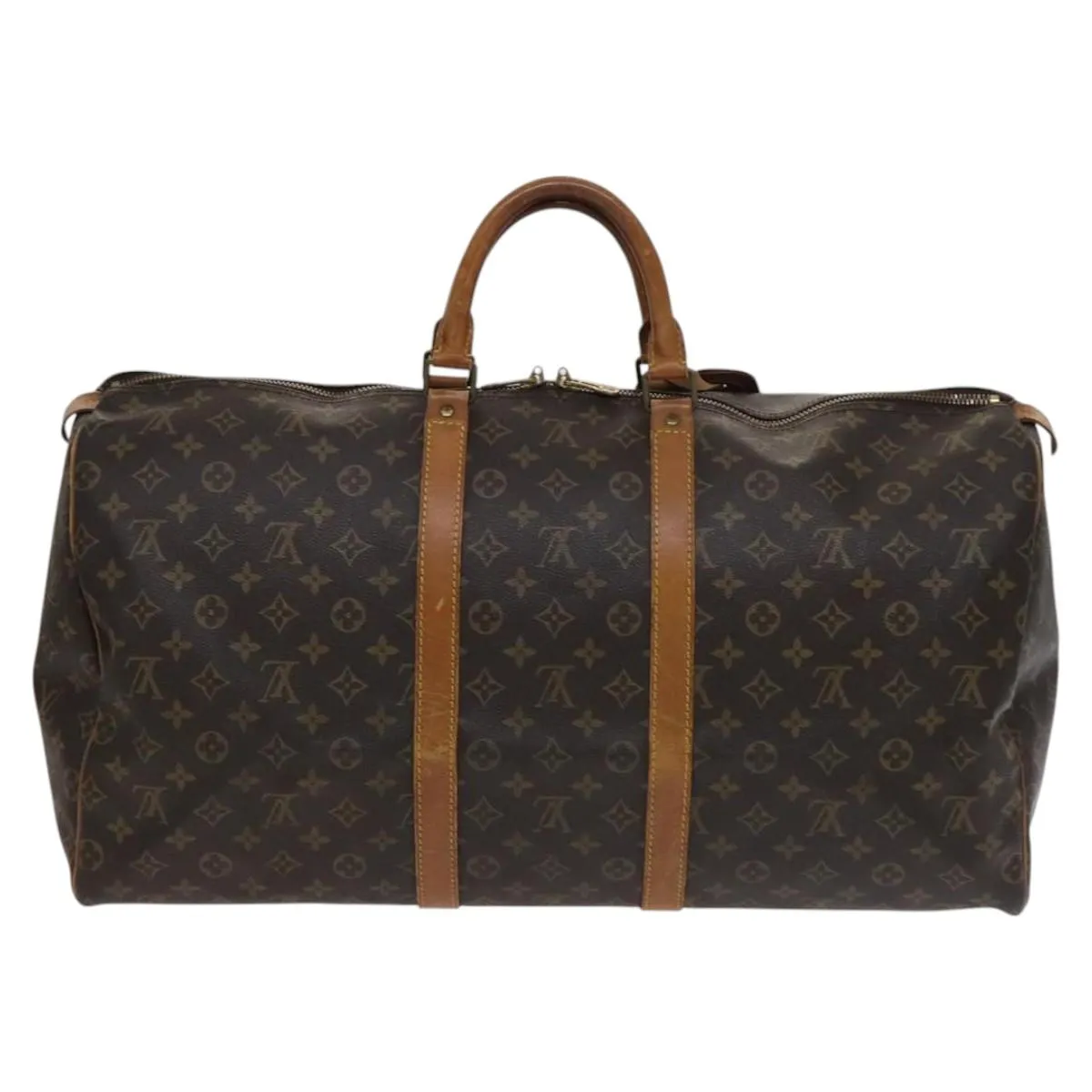 LOUIS VUITTON Monogram Keepall 55 Boston Bag M41424 LV Auth 113019