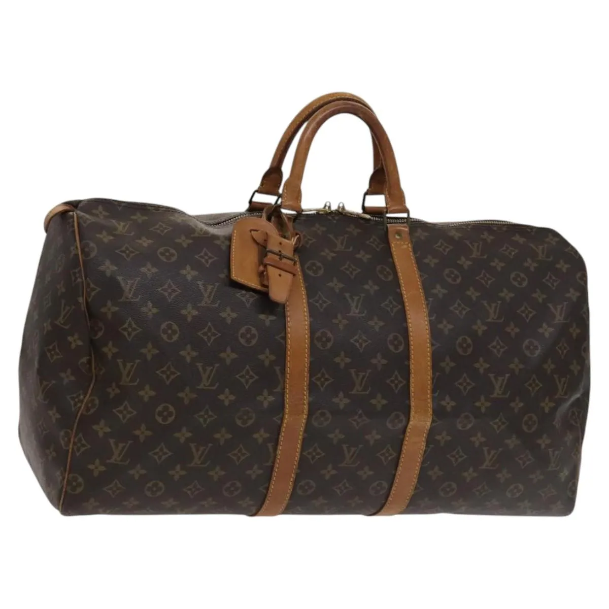 LOUIS VUITTON Monogram Keepall 55 Boston Bag M41424 LV Auth 113019
