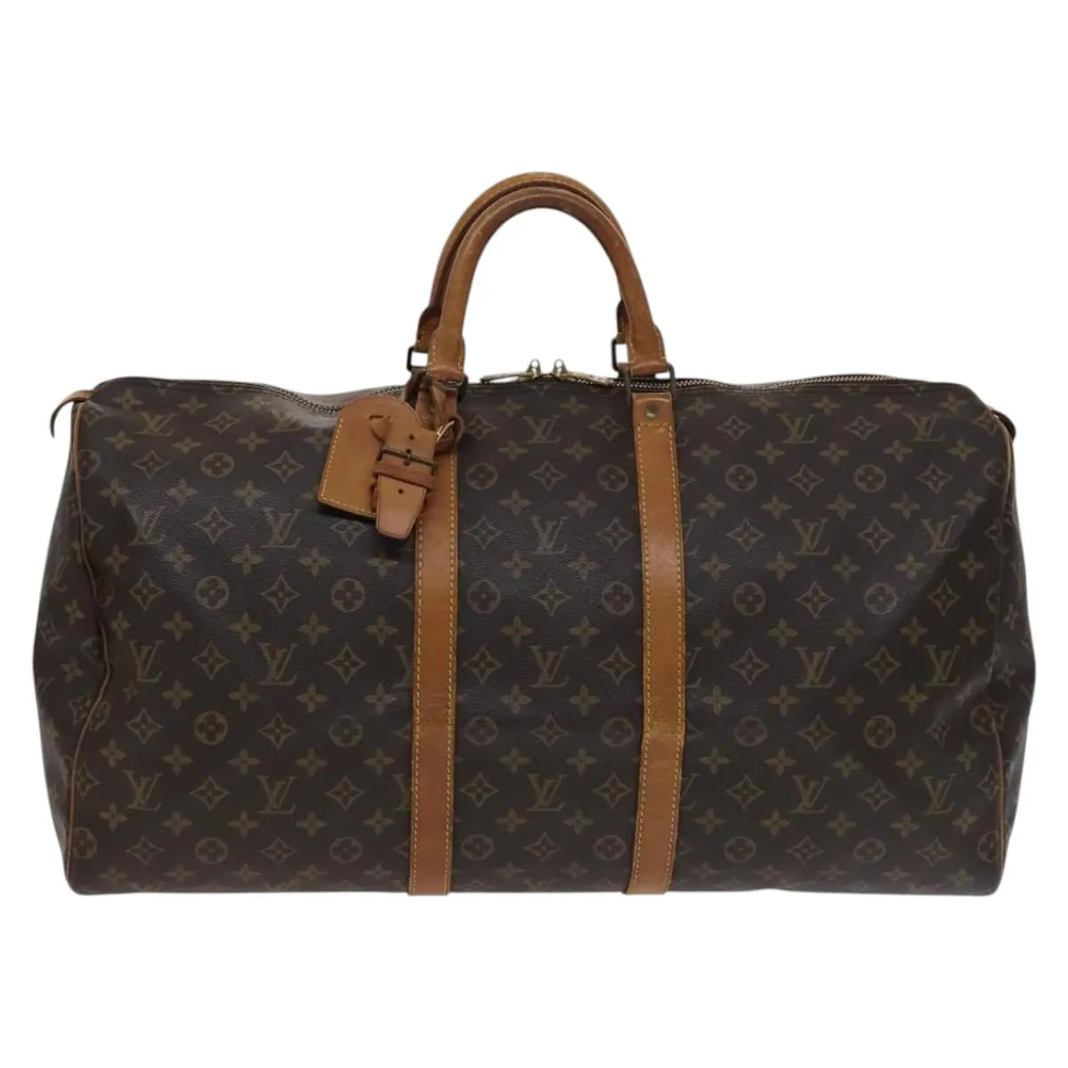 LOUIS VUITTON Monogram Keepall 55 Boston Bag M41424 LV Auth 113019