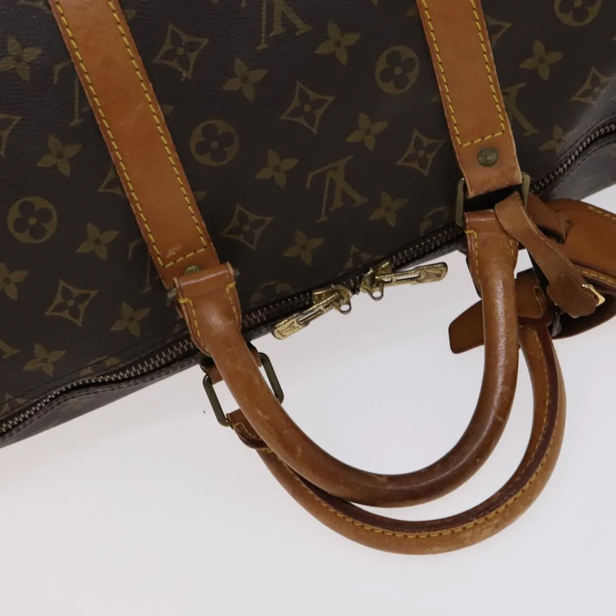 LOUIS VUITTON Monogram Keepall 55 Boston Bag M41424 LV Auth 113019