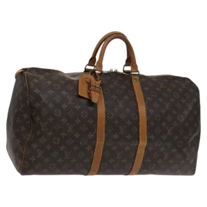LOUIS VUITTON Monogram Keepall 55 Boston Bag M41424 LV Auth 113019