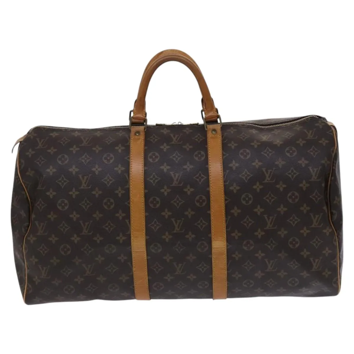 LOUIS VUITTON Monogram Keepall 55 Boston Bag M41424 LV Auth MY084