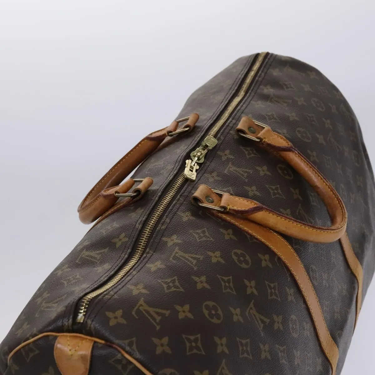 LOUIS VUITTON Monogram Keepall 55 Boston Bag M41424 LV Auth MY084