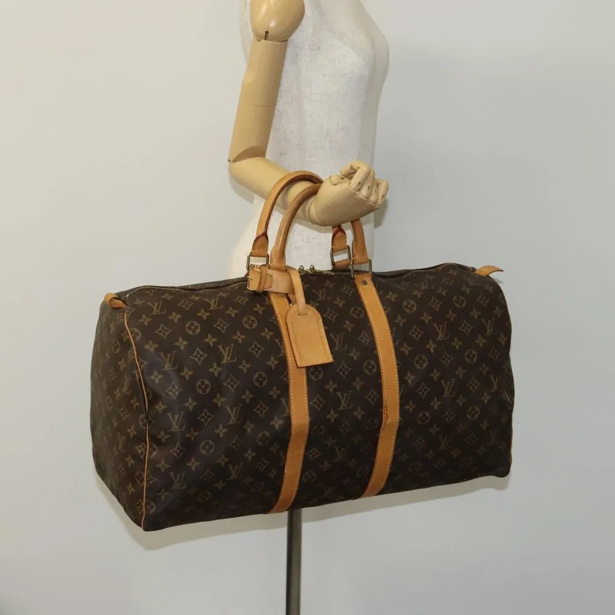 LOUIS VUITTON Monogram Keepall 55 Boston Bag M41424 LV Auth yk17447