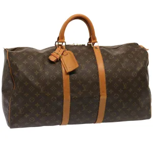 LOUIS VUITTON Monogram Keepall 55 Boston Bag M41424 LV yk12021