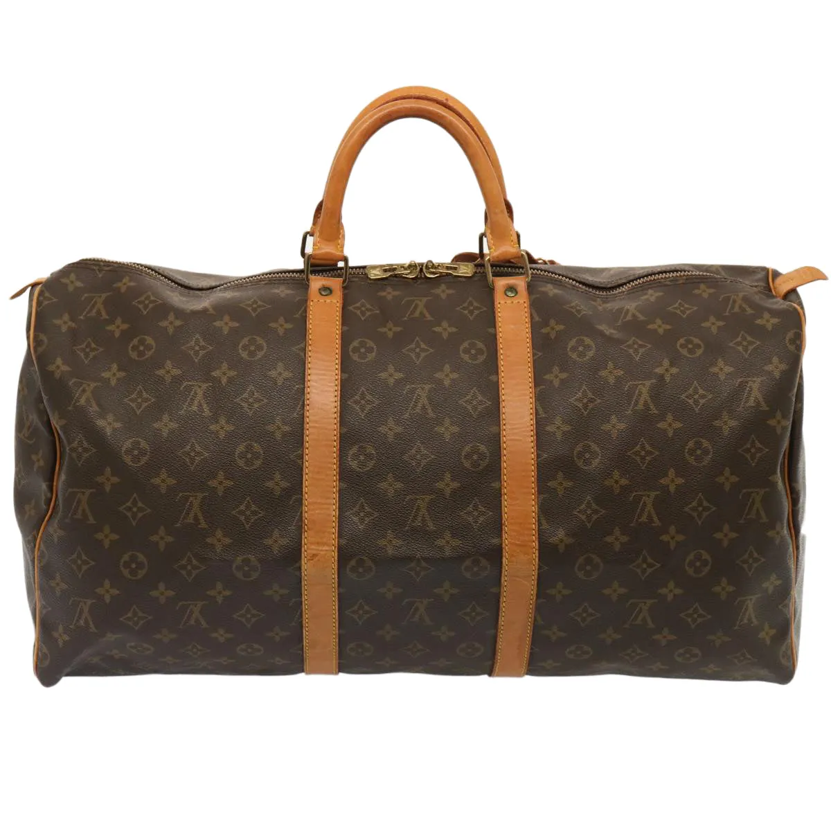 LOUIS VUITTON Monogram Keepall 55 Boston Bag M41424 LV yk12021