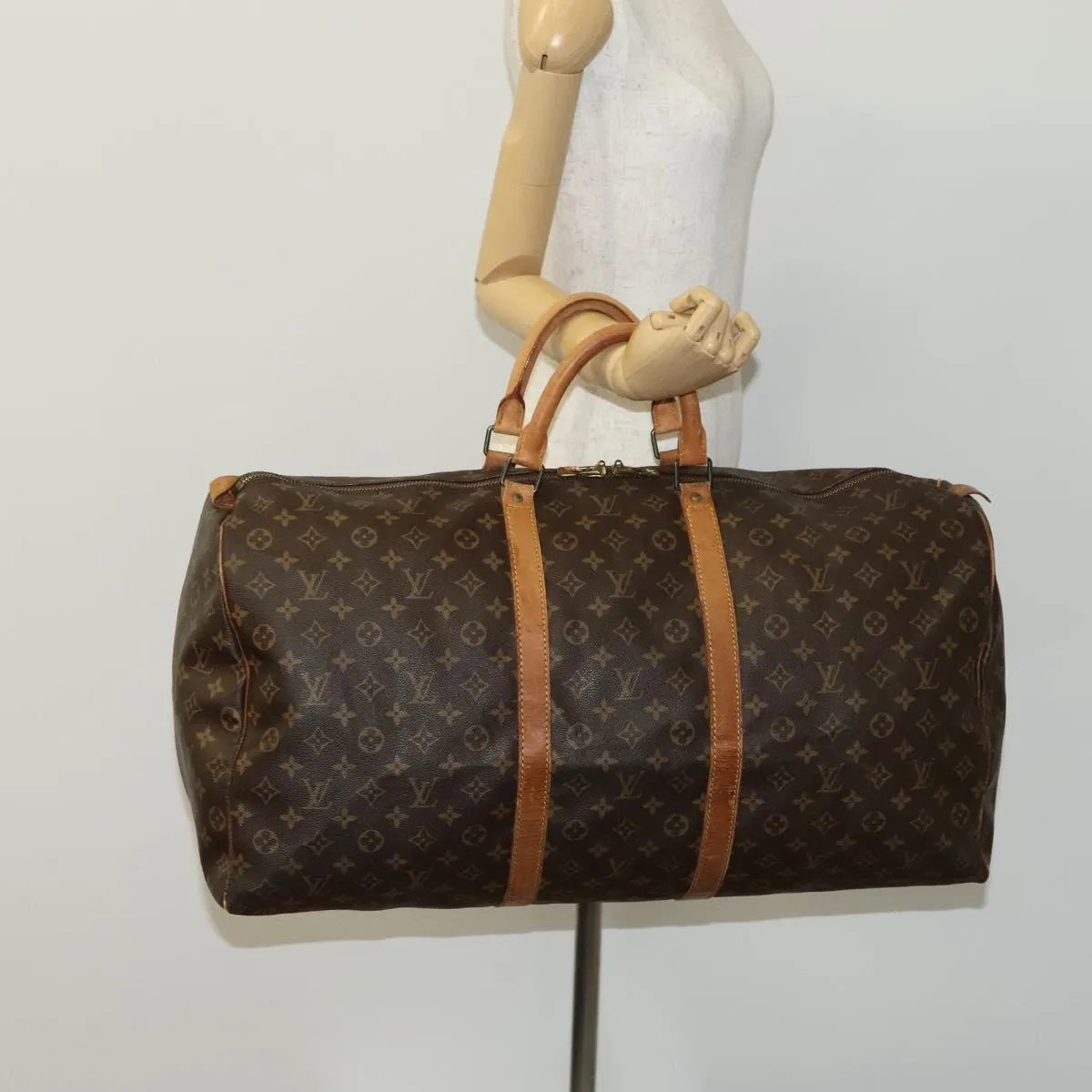LOUIS VUITTON Monogram Keepall 60 Boston Bag M41422 LV Auth 113683